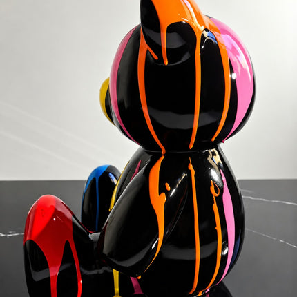 Œuvre d'Art - OURSON NOIR COULURE (5/6)  Noir 35 cm