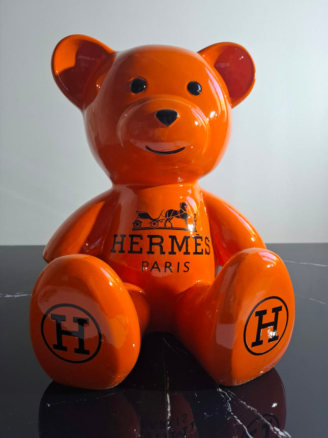 Œuvre d'Art - OURSON HERMES (2/6) Orange 35cm