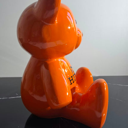Œuvre d'Art - OURSON HERMES (2/6) Orange 35cm