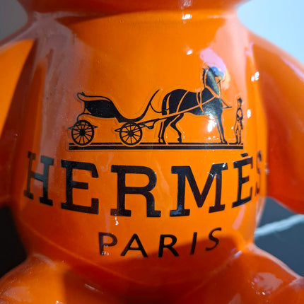 Œuvre d'Art - OURSON HERMES (2/6) Orange 35cm