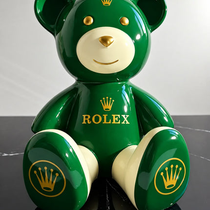 Œuvre d'Art - OURSON ROLEX (3/6)  vert 35cm