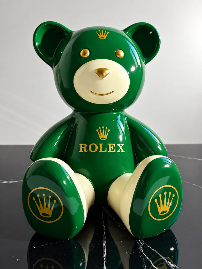Œuvre d'Art - OURSON ROLEX (3/6)  vert 35cm