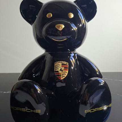 Œuvre d'Art - OURSON PORSCHE (4/6)  Noir  35 cm