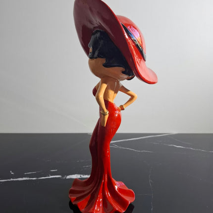 Œuvre d'Art - BETTY BOOP CHAPEAU (6/8)  Rouge 30cm