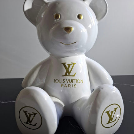 Œuvre d'Art - OURSON LOUIS VUITTON (3/6) Blanc 35cm
