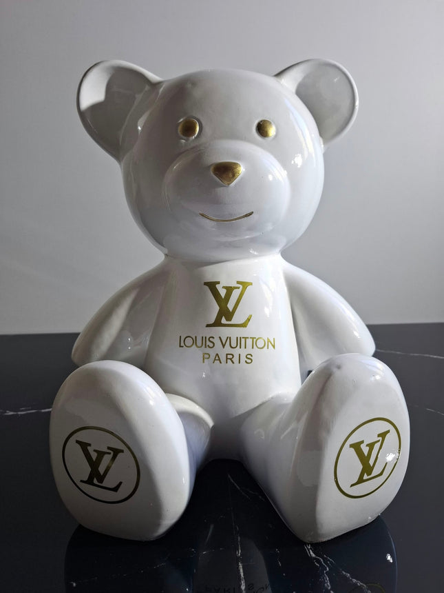 Œuvre d'Art - OURSON LOUIS VUITTON (3/6) Blanc 35cm