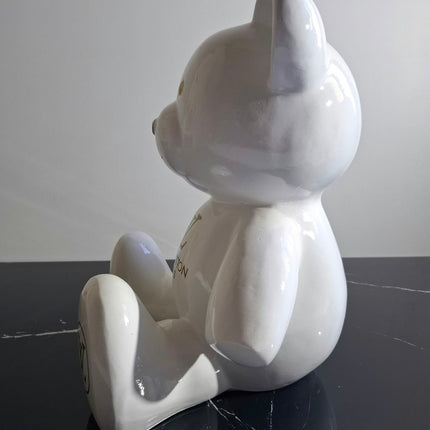 Œuvre d'Art - OURSON LOUIS VUITTON (3/6) Blanc 35cm