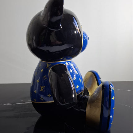 Œuvre d'Art - OURSON LOUIS VUITTON  (4/8)  Bleu et Noir  35cm