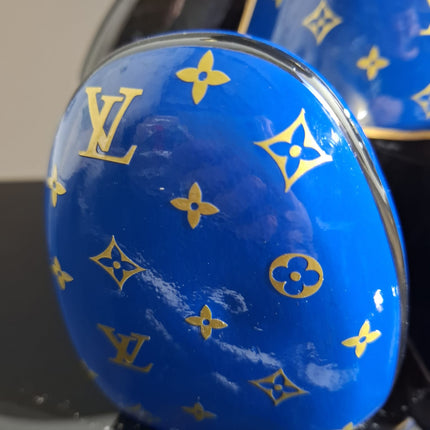Œuvre d'Art - OURSON LOUIS VUITTON  (4/8)  Bleu et Noir  35cm