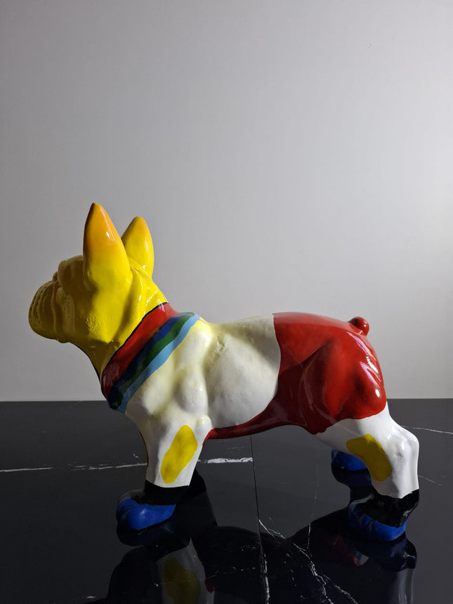 Œuvre d'Art - BOULEDOGUE PICASSO TETE JAUNE (5/8) Jaune Multicolore 35 cm