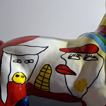 Œuvre d'Art - BOULEDOGUE PICASSO TETE JAUNE (5/8) Jaune Multicolore 35 cm