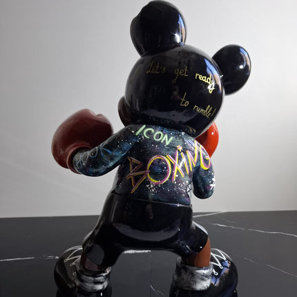 Œuvre d'Art - MICKEY BOXEUR MIKE TYSON  (1/7) Noir 60 cm