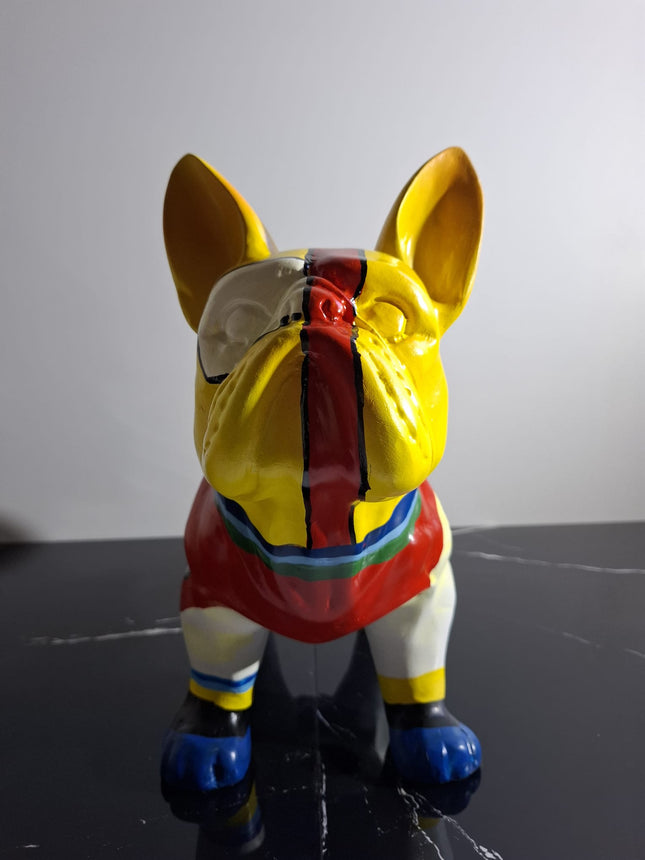 Œuvre d'Art - BOULEDOGUE PICASSO PREMIUM (5/8) Jaune Multicolore 35 cm