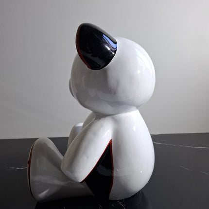 Œuvre d'Art - OURSON PORSCHE BLANC  (4/6) Blanc  35 cm
