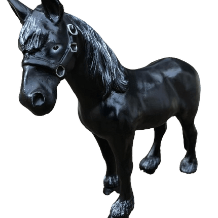 Statue Cheval Animaux Resine - 50cm - Naturel Noir - ANIMAUX-RESINE.FR