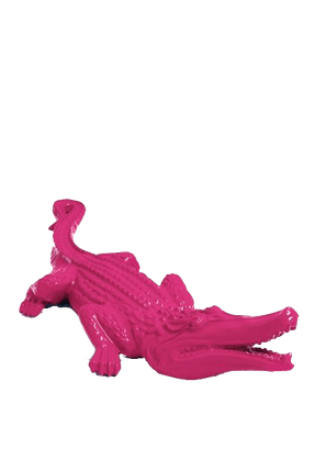 Statue Crocodile Animaux Resine - 120cm - Rose Fushia - ANIMAUX-RESINE.FR
