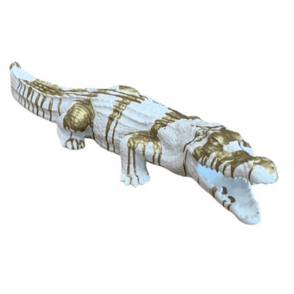 Statue Crocodile Animaux Resine - 130cm - Coulure Dorée - ANIMAUX-RESINE.FR