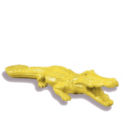 Statue Crocodile Animaux Resine - 130cm - Jaune - ANIMAUX-RESINE.FR