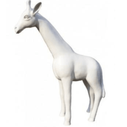 Statue Girafe Animaux Resine - 110cm - Blanc - ANIMAUX-RESINE.FR