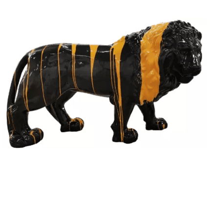 Statue Lion Animaux Resine - 190cm - Coulure Jaune - ANIMAUX-RESINE.FR