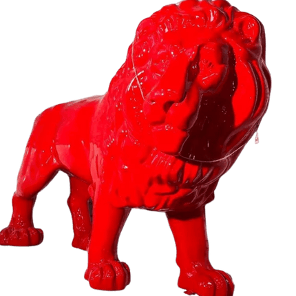 Statue Lion Animaux Resine - 190cm - Rouge - ANIMAUX-RESINE.FR