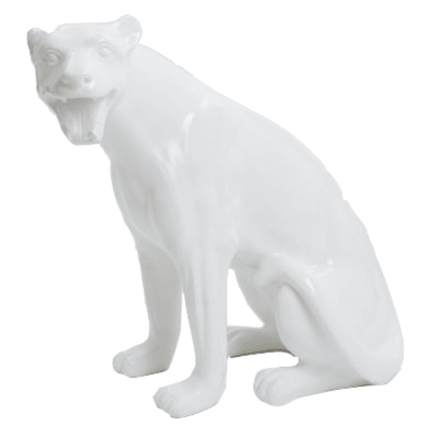 Statue Panthere Animaux Resine - 75cm - Blanc - ANIMAUX-RESINE.FR